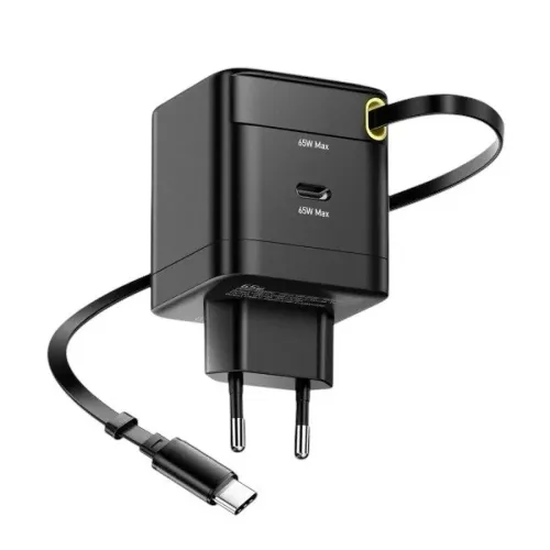 Зарядний пристрій Essager G652CE 65W GaN з вбудованим кабелем Type-C